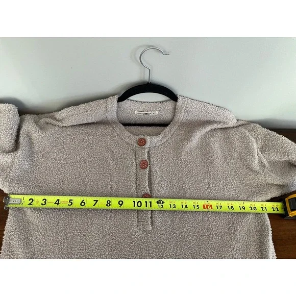 Natural Life Cozy Up Dress Fleece Long Sleeve Beige Size Large - Picture 6 of 8
